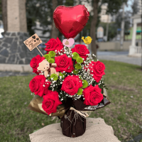 B28-Buquê 9 Rosas Picks Decorativos